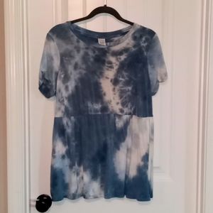 Blue Tie Dyed Maternity Top